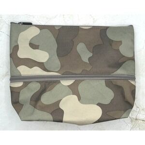 Thirty-One‎ Zipper Utility Pouch Soft Camo Expandable Camouflage Bag New 12"x 9"